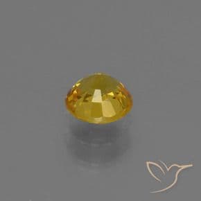 0.67ct Natural Golden Sapphire, Round Cut, 4.97 mm