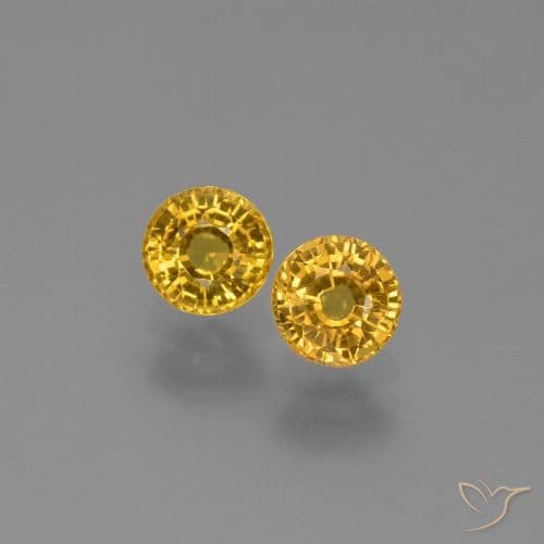 1.29ct Natural Medium Golden Sapphire, Round Cut, 4.89 mm