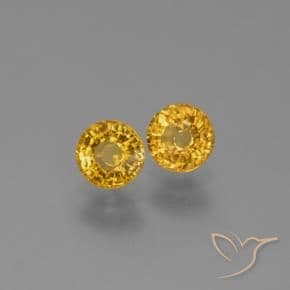 1.29ct Natural Medium Golden Sapphire, Round Cut, 4.89 mm