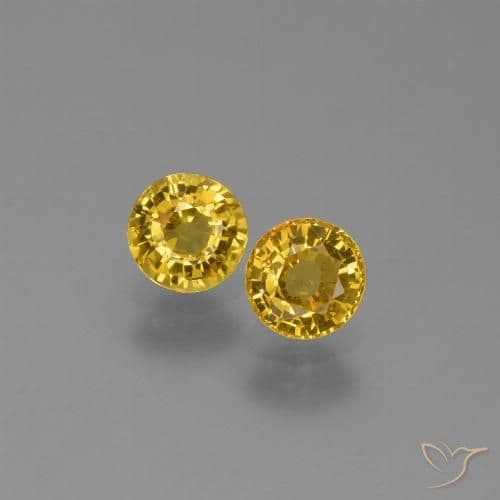 1.28ct Natural Golden Sapphire, Round Cut, 4.94 mm