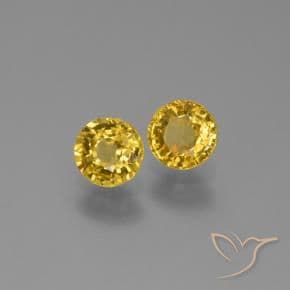 1.28ct Natural Golden Sapphire, Round Cut, 4.94 mm