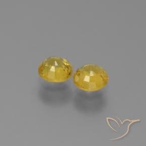 1.28ct Natural Golden Sapphire, Round Cut, 4.94 mm