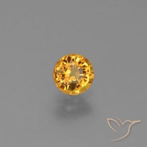 0.73ct Natural Gold Sapphire, Round Cut, 5.07 mm