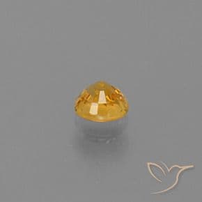 0.73ct Natural Gold Sapphire, Round Cut, 5.07 mm