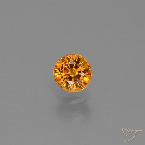 2.79ct Natural Fire Orange Sapphire, Round Cut, 4.91 mm