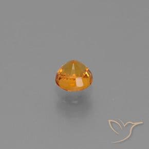0.67ct Natural Intense Orange Sapphire, Round Cut, 4.79 mm