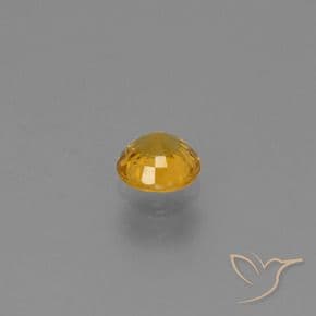 0.61ct Natural Orange-Gold Sapphire, Round Cut, 4.97 mm