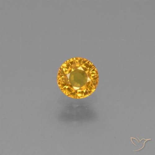 0.62ct Natural Dark Golden Sapphire, Round Cut, 4.82 mm