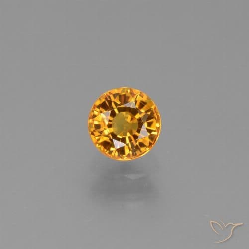 0.86ct Natural Medium Golden Sapphire, Round Cut, 5.49 mm