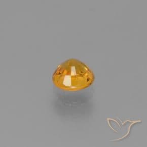 0.90ct Natural Deep Orange-Gold Sapphire, Round Cut, 5.30 mm
