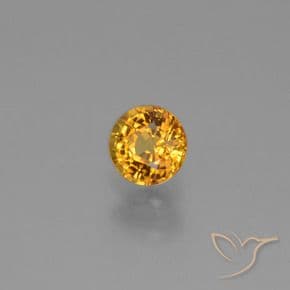 0.72ct Natural Dark Orange-Gold Sapphire, Round Cut, 4.99 mm