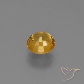 0.70ct Deep Golden Orange Sapphire, Round Cut, 4.96 mm