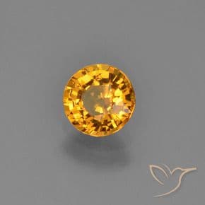 0.70ct Natural Yellow Sapphire, Round Cut, 5.23 mm
