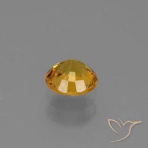 0.70ct Natural Yellow Sapphire, Round Cut, 5.23 mm