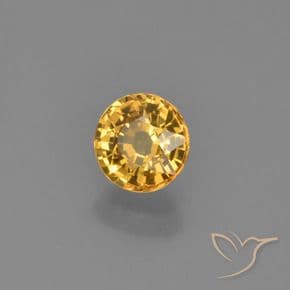 0.62ct Deep Golden Orange Sapphire, Round Cut, 4.92 mm
