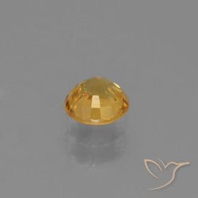 0.62ct Deep Golden Orange Sapphire, Round Cut, 4.92 mm