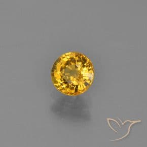 0.65ct Natural Yellow Sapphire, Round Cut, 4.84 mm