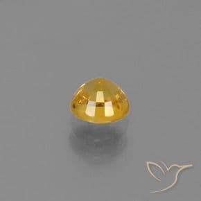 0.65ct Natural Yellow Sapphire, Round Cut, 4.84 mm
