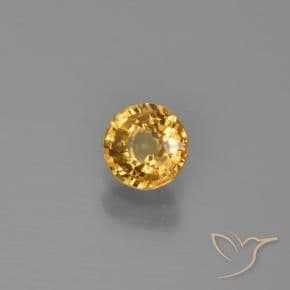 0.58ct Natural Medium Orange Sapphire, Round Cut, 4.88 mm
