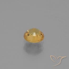 0.58ct Natural Medium Orange Sapphire, Round Cut, 4.88 mm