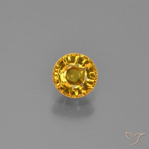 2.69ct Natural Medium Orange Sapphire, Round Cut, 4.77 mm