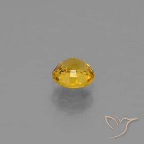 0.62ct Natural Golden Orange Sapphire, Round Cut, 4.84 mm