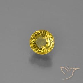 0.63ct Natural Yellowish Gold Sapphire, Round Cut, 4.80 mm