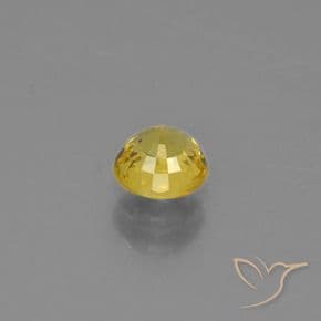 0.63ct Natural Yellowish Gold Sapphire, Round Cut, 4.80 mm