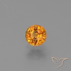 0.76ct Natural Apricot Orange Sapphire, Round Cut, 5.13 mm