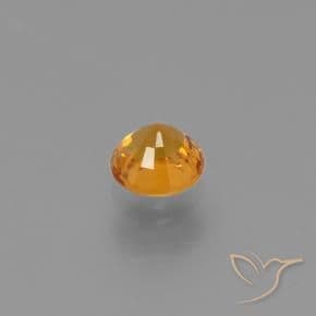 0.76ct Natural Apricot Orange Sapphire, Round Cut, 5.13 mm