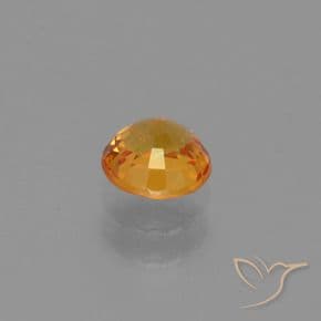 0.71ct Natural Medium Orange Sapphire, Round Cut, 5.05 mm