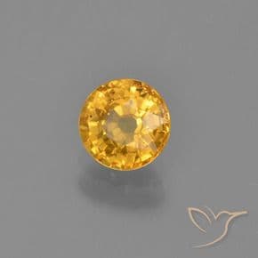 0.73ct Deep Golden Orange Sapphire, Round Cut, 5.09 mm