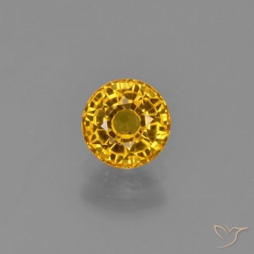 0.72ct Natural Dark Golden Sapphire, Round Cut, 5.05 mm