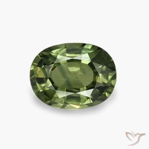 4.09ct Medium-Dark Green Sapphire, Oval Cut, 10.7x8.2 mm