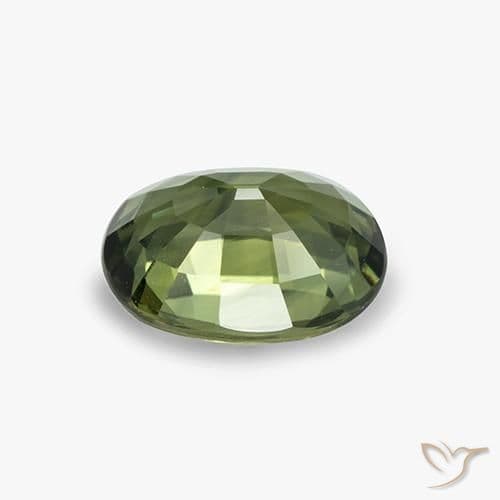 4.09ct Medium-Dark Green Sapphire, Oval Cut, 10.7x8.2 mm