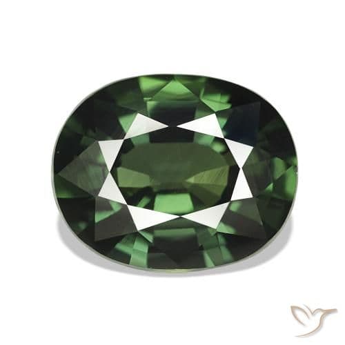 4.74ct Natural Forest Green Sapphire, Oval Cut, 11.4x9.2 mm