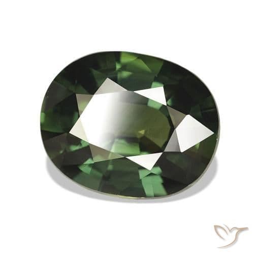 4.74ct Natural Forest Green Sapphire, Oval Cut, 11.4x9.2 mm