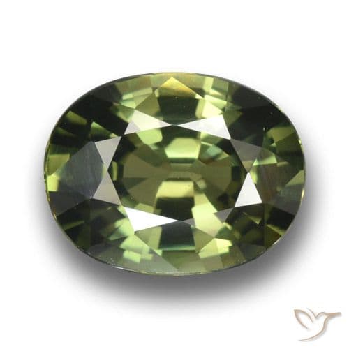 3.38ct Medium-Dark Green Sapphire, Oval Cut, 10.2x7.9 mm