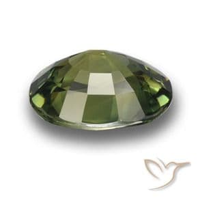 3.38ct Medium-Dark Green Sapphire, Oval Cut, 10.2x7.9 mm