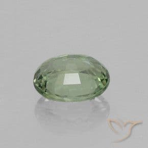 0.83ct Medium Light Green Sapphire, Oval Cut, 6.1x5.2 mm