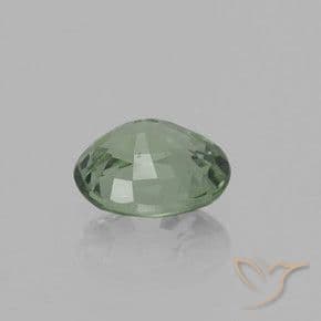 0.75ct Medium Light Green Sapphire, Oval Cut, 5.8x4.9 mm