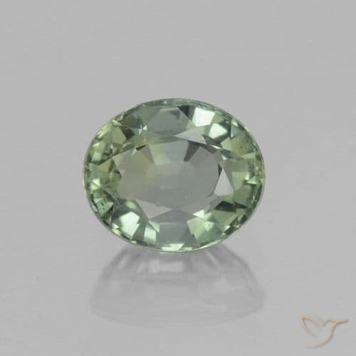 0.92ct Medium-Light Green Sapphire, Oval Cut, 5.9x5 mm