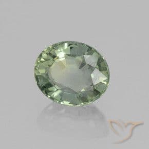 0.92ct Medium-Light Green Sapphire, Oval Cut, 5.9x5 mm