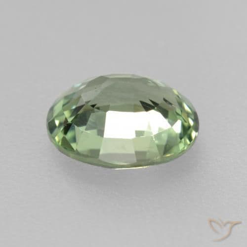 0.76ct Medium Light Green Sapphire, Oval Cut, 6x4.9 mm