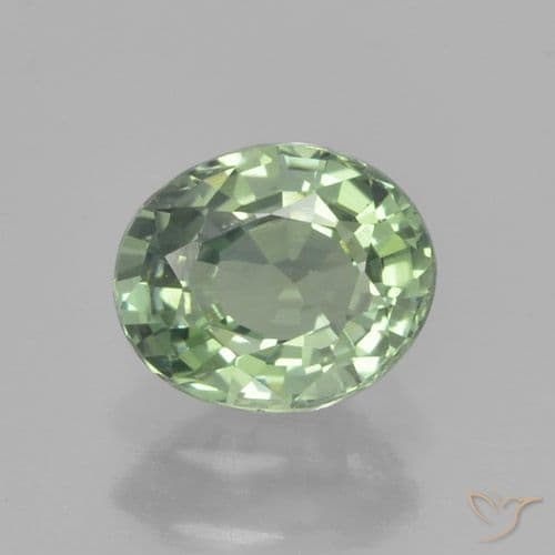 0.82ct Natural Light Green Sapphire, Oval Cut, 6x5 mm