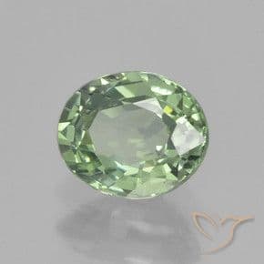 0.82ct Natural Light Green Sapphire, Oval Cut, 6x5 mm
