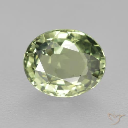 0.78ct Natural Light Green Sapphire, Oval Cut, 5.9x4.9 mm