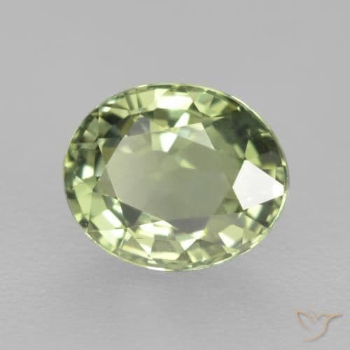 0.78ct Natural Light Green Sapphire, Oval Cut, 5.9x4.9 mm