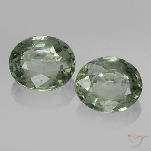 1.53ct Natural Earthy Green Sapphire, Oval Cut, 6.1x5.1 mm