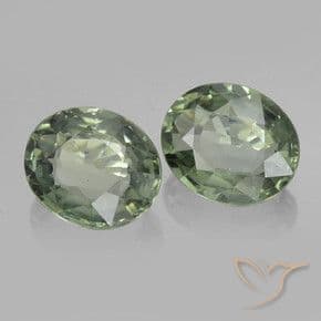 1.53ct Natural Earthy Green Sapphire, Oval Cut, 6.1x5.1 mm
